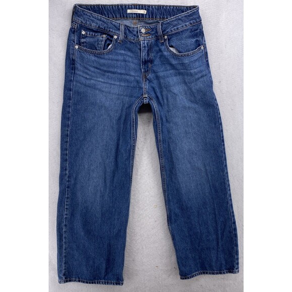 Levi's Superlow Jeans Women's Blue Denim Relaxed Fit W31 L32 Boot Cut Western - Picture 1 of 16